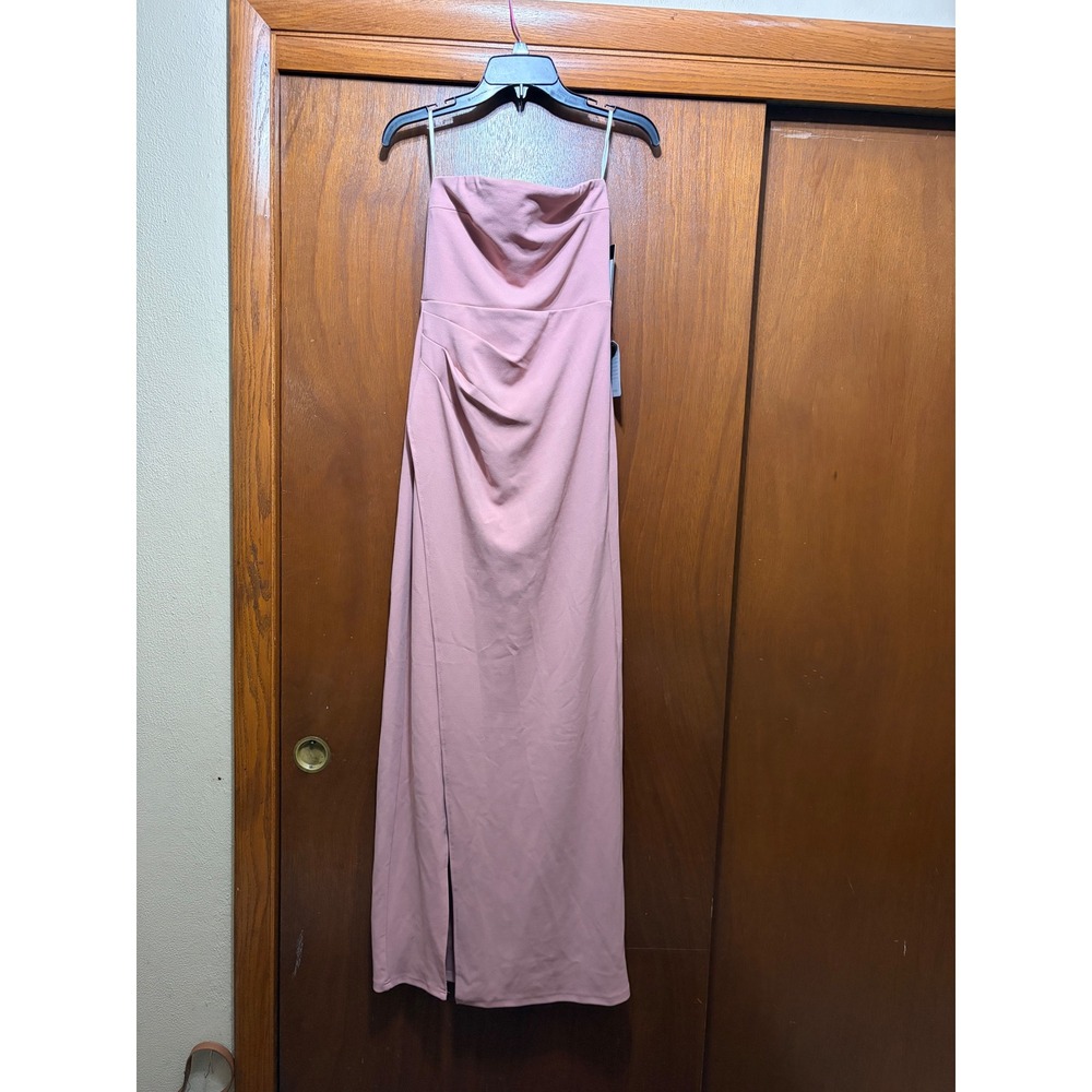 Lulus Foxy Strapless Maxi Dress Blush Pink Formal Gown AD0064 Small